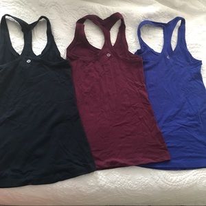 Lot of 3 lululemon cool racerback II size 4